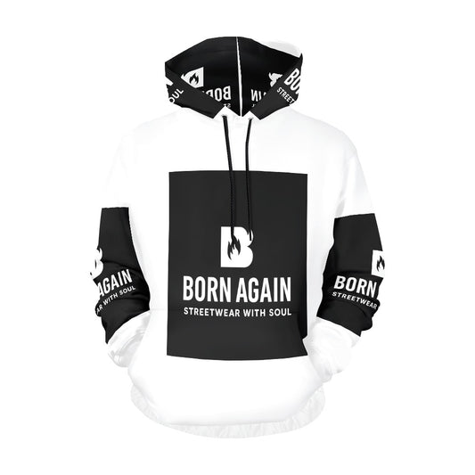 Born Again Men's All Over Print Hoodie (USA Size) (Model H13)