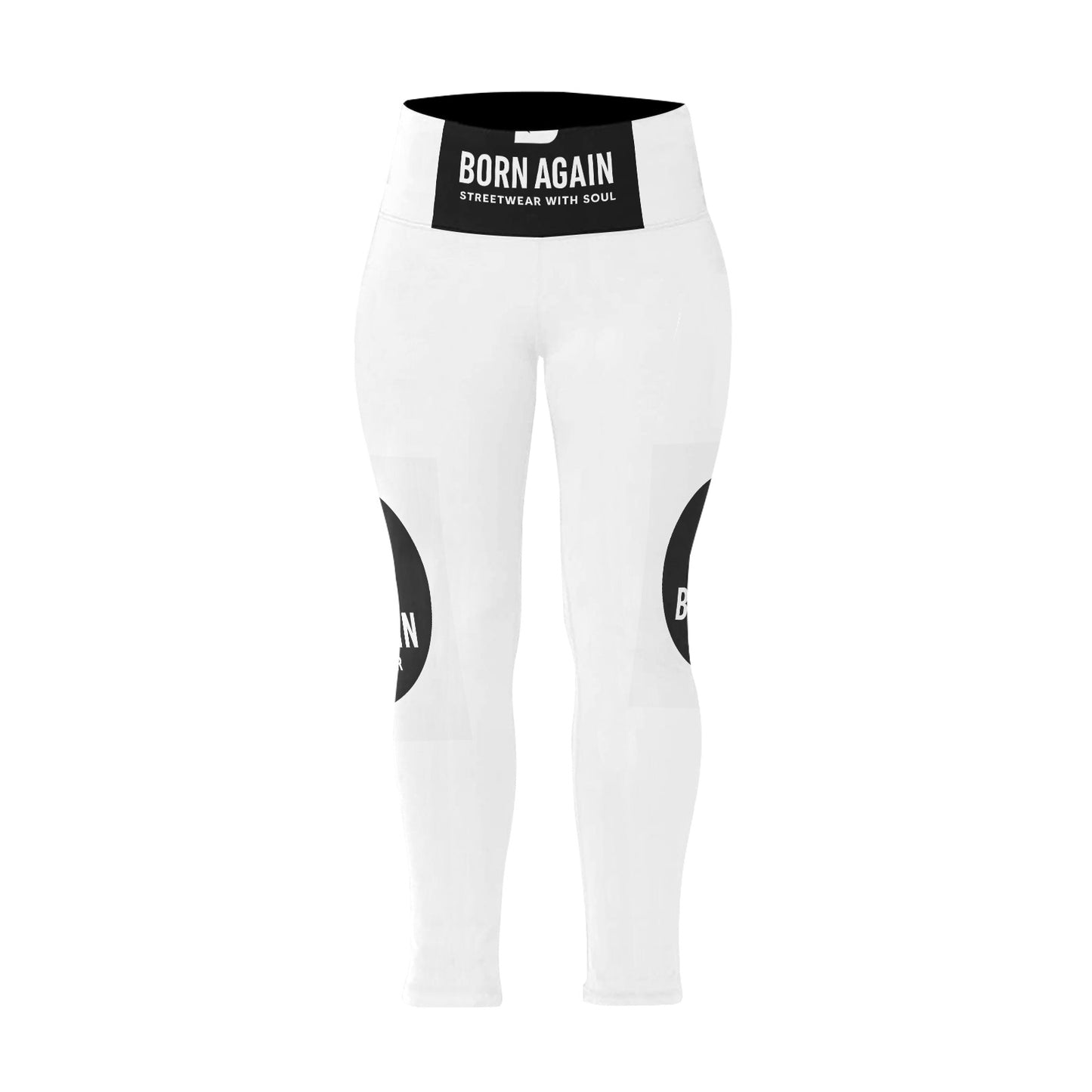Born Again Women's High Waist Leggings(Plus Size)(ModelL45)