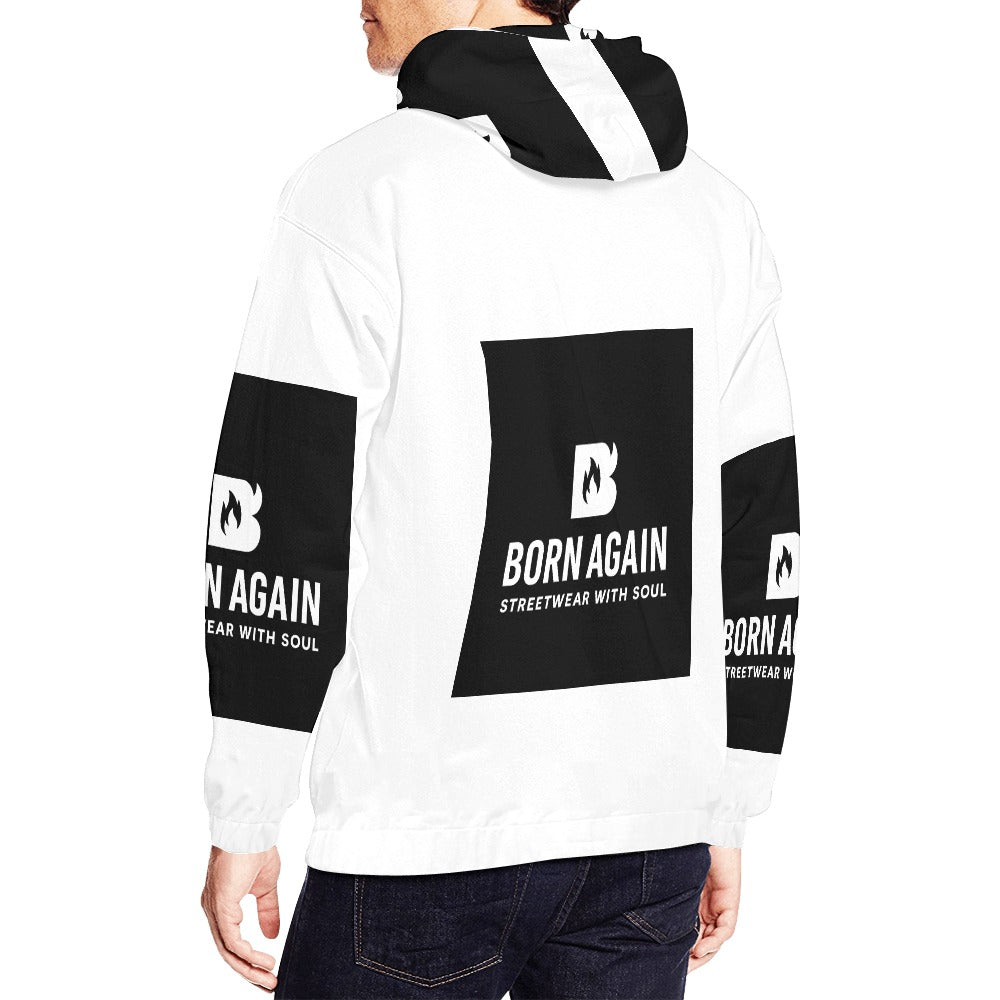 Born Again Men's All Over Print Hoodie (USA Size) (Model H13)