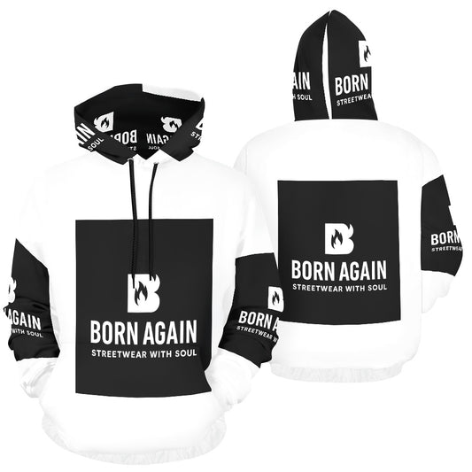 Born Again Men's All Over Print Hoodie (USA Size) (Model H13)
