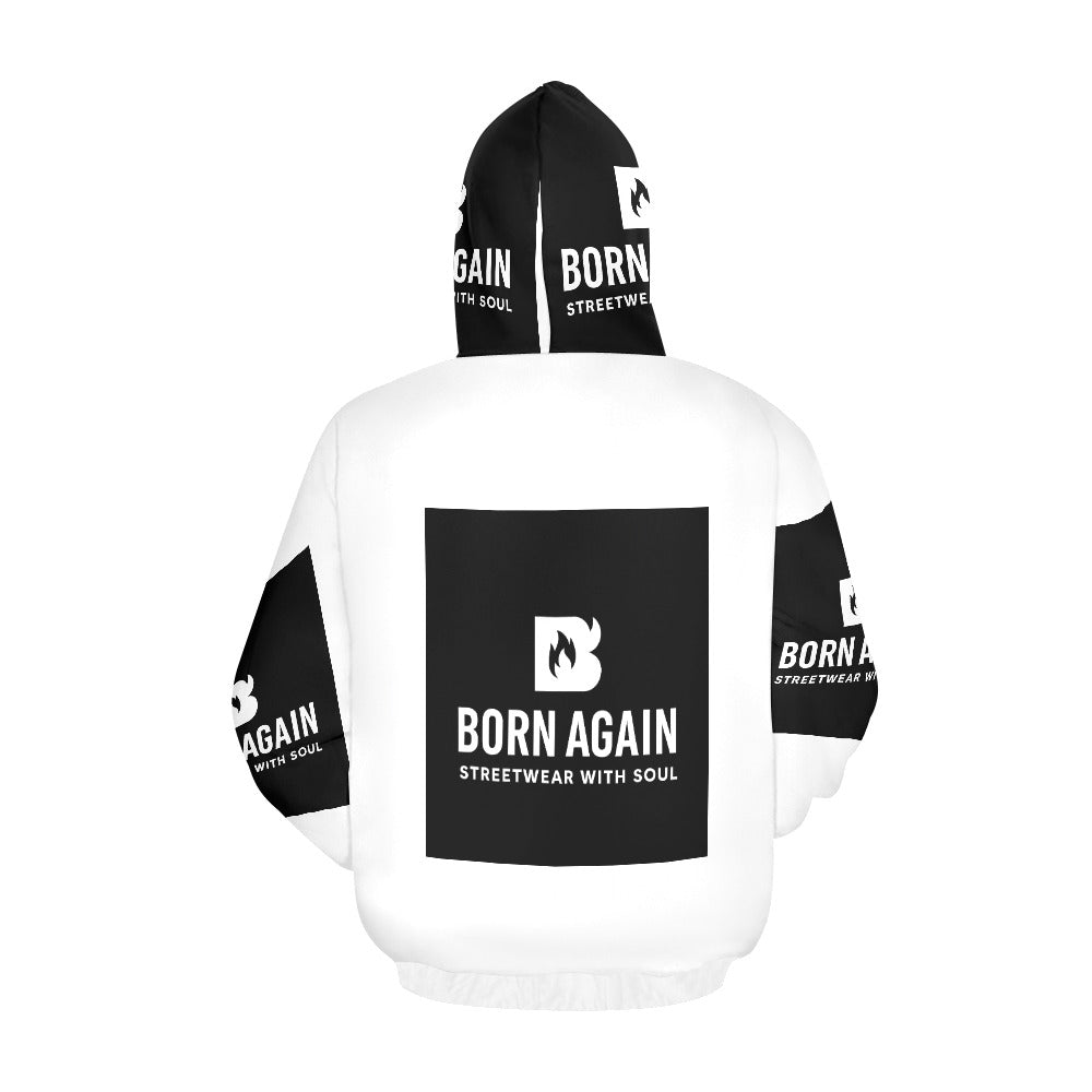 Born Again Men's All Over Print Hoodie (USA Size) (Model H13)