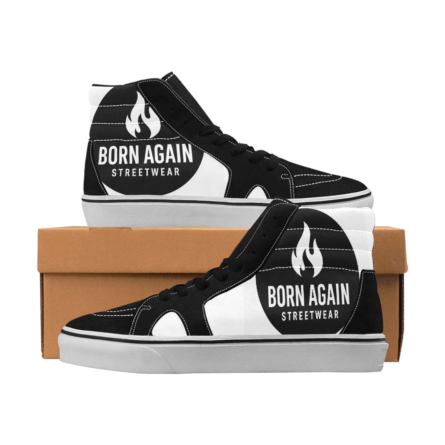 Born Again Men's High Top Canvas Shoes (Model E001-1)