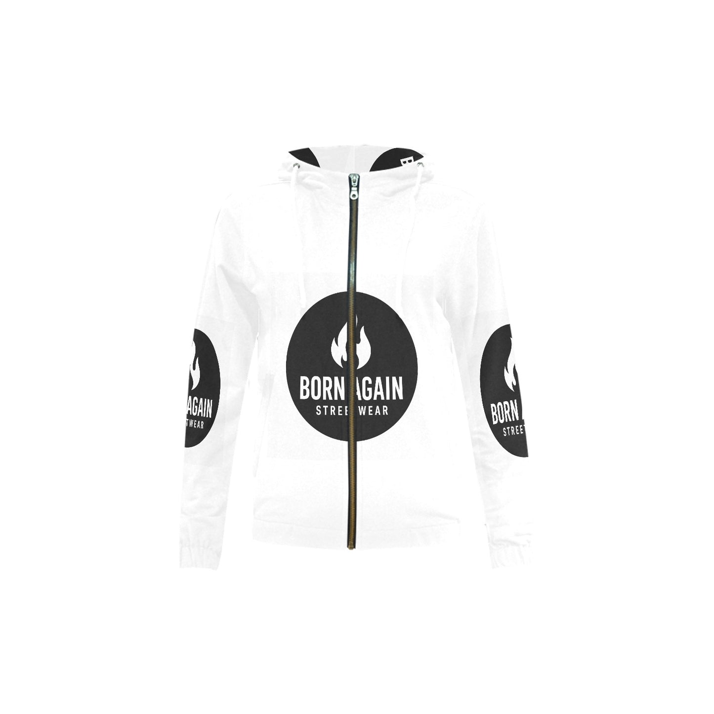 Born Again Youth All Over Print Full Zip Hoodie (Model H14)