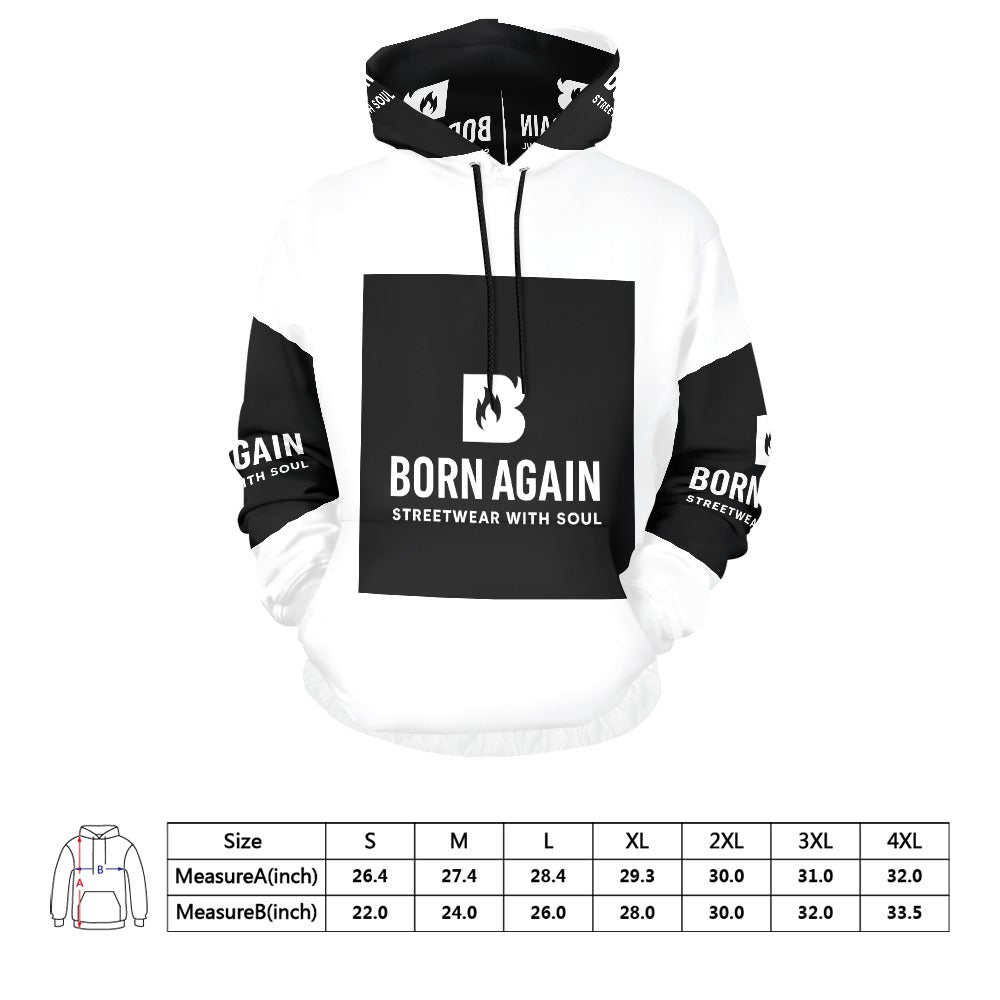 Born Again Men's All Over Print Hoodie (USA Size) (Model H13)